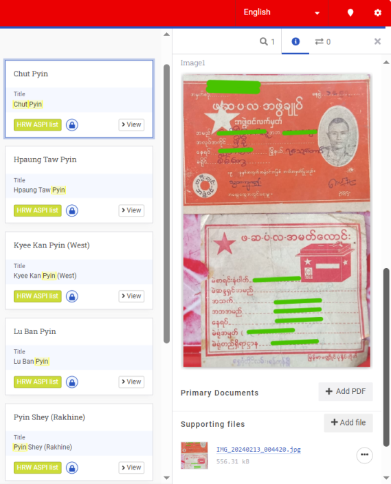 Tổng hợp thông tin, chứng minh thư của người sống sót, đối chiếu với thông tin những ngôi làng bị thiêu hủy